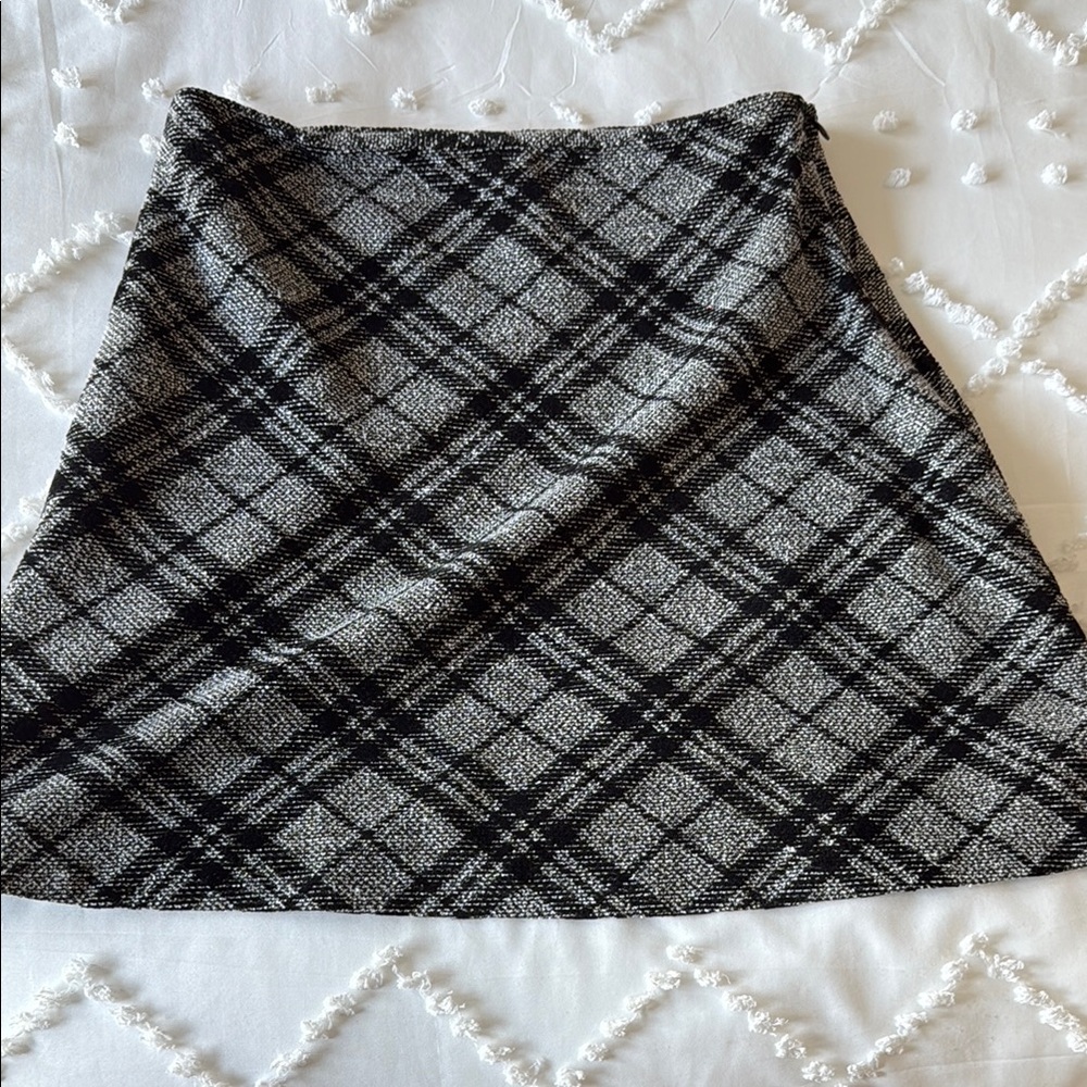 Aqua Black and Gray A-Line Mini Skirt for Work